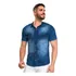 Camisa Jeans Masculina Manga Curta Bolso Lycra Slim Fit Luxo