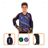 Camisa Juvenil Criança Infantil Goleiro Futebol Poker 