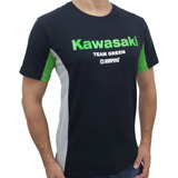 Camisa Kawasaki Team Preta Verde Camiseta Ninja 250 300 1000