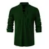 Camisa Maculina Gola Padre Viscolinho Estilo Bata Slim Fit 