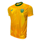 Camisa Masculina Amarela Brasil Lotto Oficial