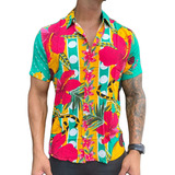 Camisa Masculina Floral Listrada