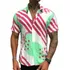 Camisa Masculina Floral Listrada Estampada Viscolinho
