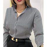 Camisa Max Listrada Feminina