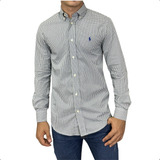 Camisa Microxadrez Manga Longa