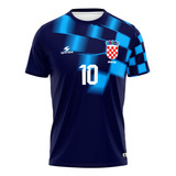 Camisa Modric Croacia Azul Infantil E Adulto