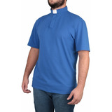 Camisa Para Seminarista - Polo Clerical Azul Royal Ref.: 220