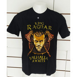 Camisa Personalizada Serie Vikings King Ragnar Algodao Preta