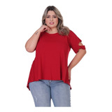 Camisa Plus Size Feminina Soltinha De Malha Viscolycra Top