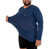 Camisa Plus Size Manga Longa Camiseta Dry Fit Masculina Uv