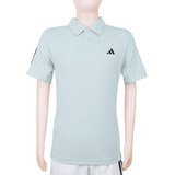 Camisa Polo adidas Club 3s Infantil Azul Claro E Preta