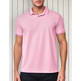 Camisa Polo Colcci 2 Lines Pr25 Rosa Elle Masculino