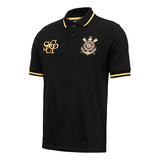 Camisa Polo Corinthians Preto E Dourado Masculina Oficial