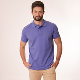 Camisa Polo De Botão Cavalinho Social Elegante Lilás