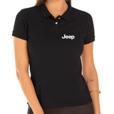 Camisa Polo Feminino Montadora Jeep Mod1 Bordado Frente/cost