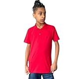 Camisa Polo Infantil Masculina De Algodão  Manga Curta Veste Do 8 Ao 16  8  VERMELHO 
