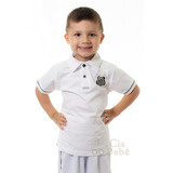 Camisa Polo Infantil Santos Branca Oficial