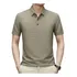 Camisa Polo Masculina Lapela Seda Gelada Manga Curta Fina