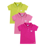 Camisa Polo Menina Com