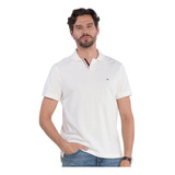 Camisa Polo Tommy Hilfiger Bold Gs Collar Off White