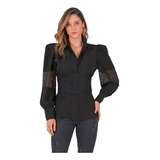 Camisa Preta Com Corselet