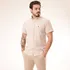 Camisa Rl Linho Manga Curta Areia