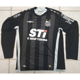 Camisa Santos Nº 11 - 2009 - Preta - Manga Longa - Umbro