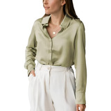 Camisa Seda Feminina De