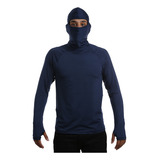 Camisa Segunda Pele Proteção Uv50 Dry Fit C/ Touca Balaclava
