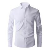 Camisa Slim Fit Blusa Social Masculina Manga Longa Camiseta 