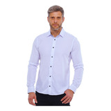 Camisa Slim Manga Longa Social Masculina Sem Bolso Executivo