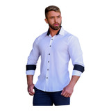 Camisa Slim Manga Longa Social Masculina Sem Bolso Executivo