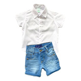 Camisa Social Branca Bermuda