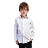 Camisa Social Infantil Juvenil Masculina Manga Longa Menino Tamanhos 8 Ao 16  BR  Numérico  10  Regular  Branco 