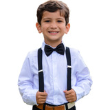Camisa Social Infantil Menino + Suspensorio+ Gravata Premium