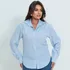Camisa Social Listrada Botão Gola Manga Longa Tendencia