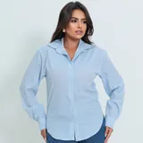Camisa Social Listrada Botao