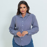 Camisa Social Listrada Botao