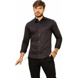 Camisa Social Masculina Acetinada Algodão 100% Luxo Ml