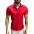 Camisa Social Masculina Manga Curta Slim Fit Com Elastano