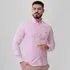 Camisa Social Masculina Manga Longa Rosa Logo Colorida