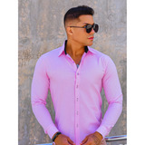 Camisa Social Masculina Manga
