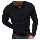 Camisa Social Masculina Manga