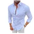 Camisa Social Masculina Manga Longa Slim Fit Com Elastano