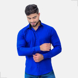 Camisa Social Masculina Manga