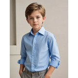 Camisa Social Menino Manga