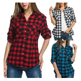 Camisa Social Xadrez Feminina