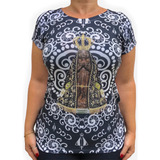 Camisa T-shirt Blusa Bata Feminina Nossa Senhora Aparecida