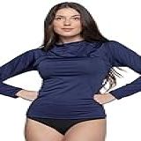 Camisa Térmica Feminina Lisa | Blusa Térmica Feminina De Manga Longa Com Fator De Proteção Solar Uv 50+ | Moda Verão | Dyeu Modas (p, Azul Marinho)