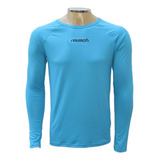 Camisa Térmica Reusch Manga Longa   Celeste   C  Seu Nome 